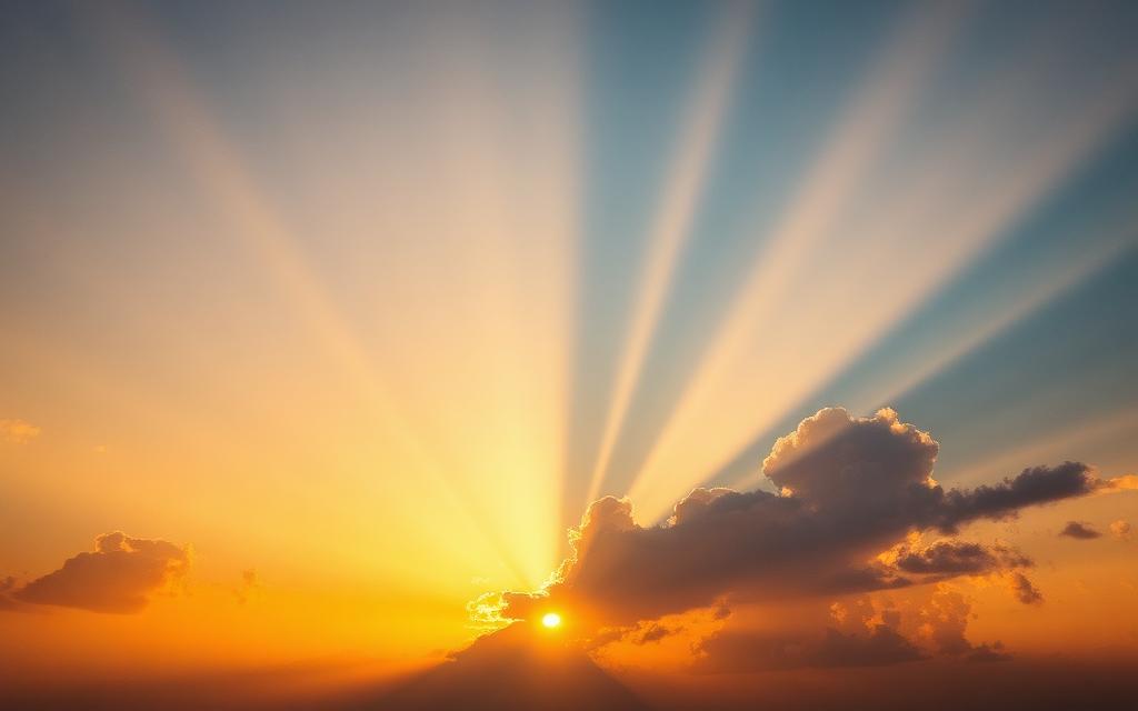 Luz dorada entre nubes